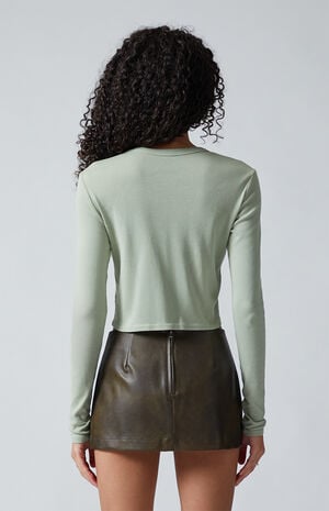 Butterfly Long Sleeve Cropped T-Shirt image number 5