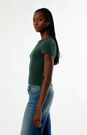 Marci Waffle Knit Crew Neck T-Shirt image number 3