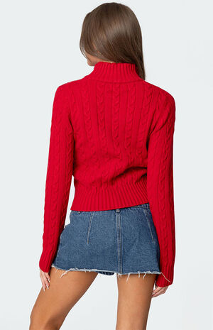 Ryn Zip Up Cable Knit Cardigan image number 4