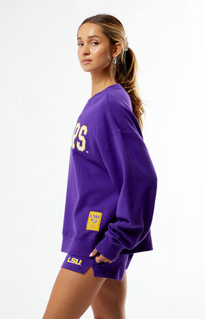 x Pacsun LSU Tigers Applique Crew Neck Oversized Sweatshirt image number 3