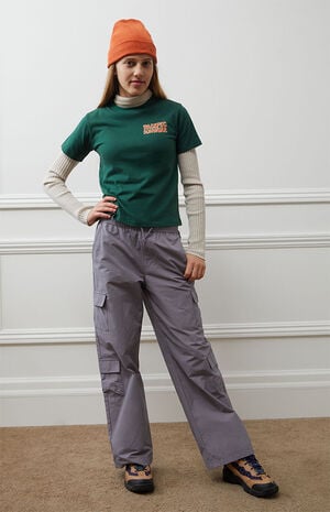 Silver Baggy Cargo Pants image number 1