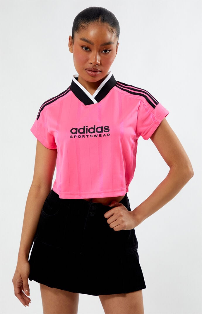 adidas Eco Pink Tiro Cropped Jersey PacSun