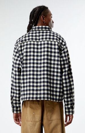 Cropped Embroidered Camp Flannel Shirt image number 3