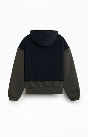 Ink Jet Black Nylon Fleece Hooded Sweatshirt image number 2