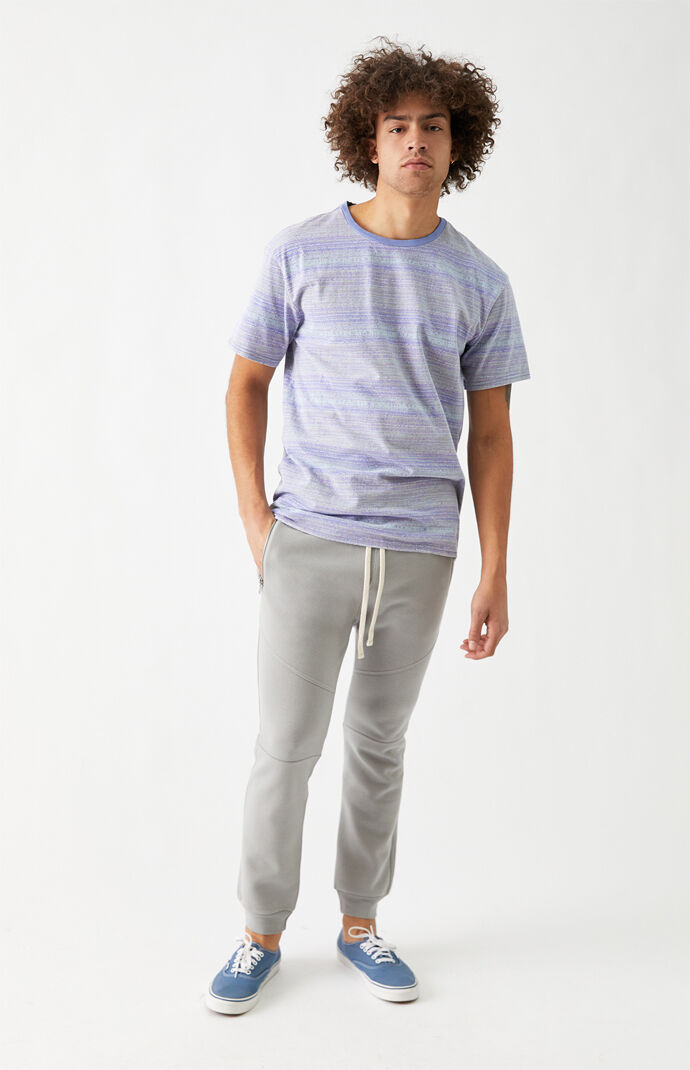 Gray Paneled Fleece Jogger Pants