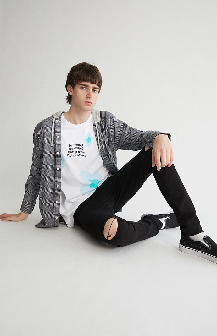 Pacsun ripped 2025 black skinny jeans