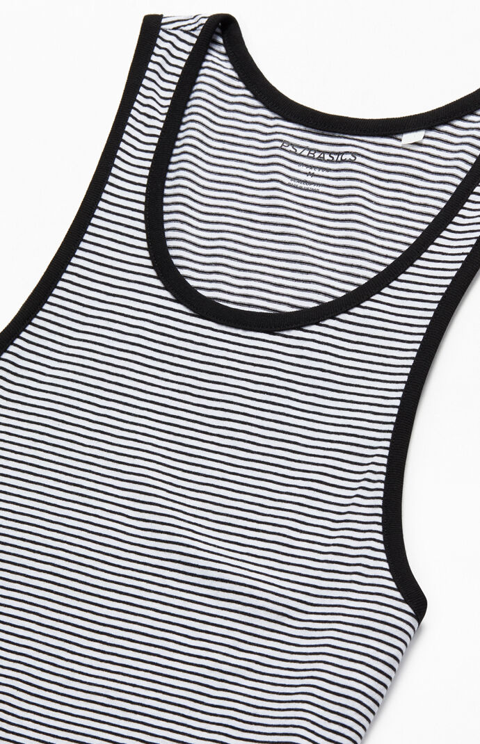 Abbey Striped Scallop Tank Top
