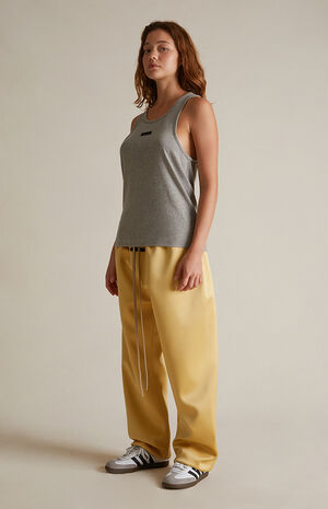 Women's Dark Heather Oatmeal Tri-Blend Tank Top image number 6