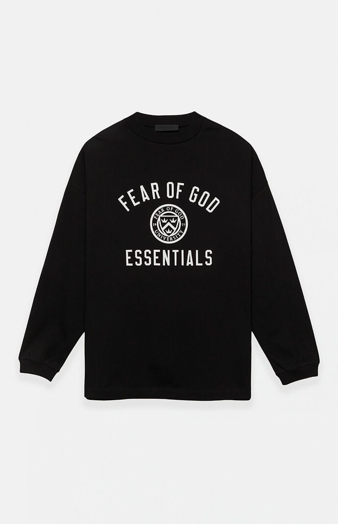 Fear of God Black University Long Sleeve T-Shirt