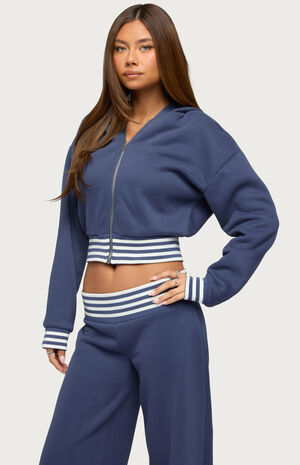 Eloura Stripey Zip Up Hoodie image number 2