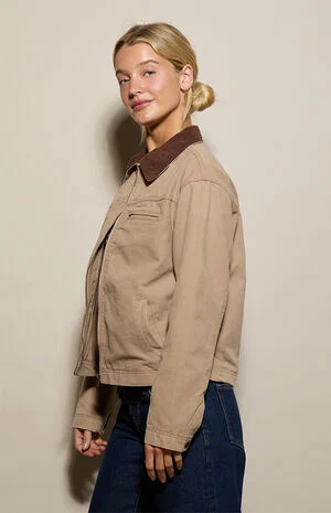 Contrast Collar Barn Jacket image number 4