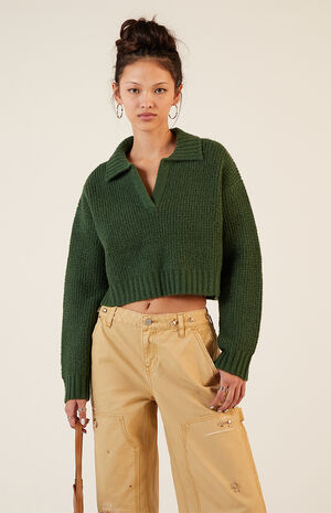 Gabriela Waffle Knit Collared Sweater image number 1