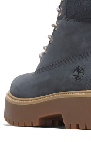 Women's Dark Blue Nubuck Stone Street 6inch Lace-Up Waterproof Boots image number 7