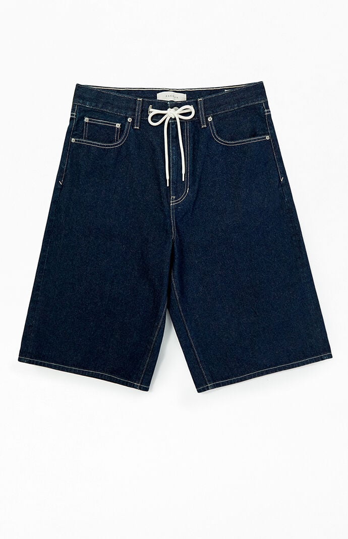 Pacsun Blaine Ultra Baggy Shorts Drawstring Dark Blue