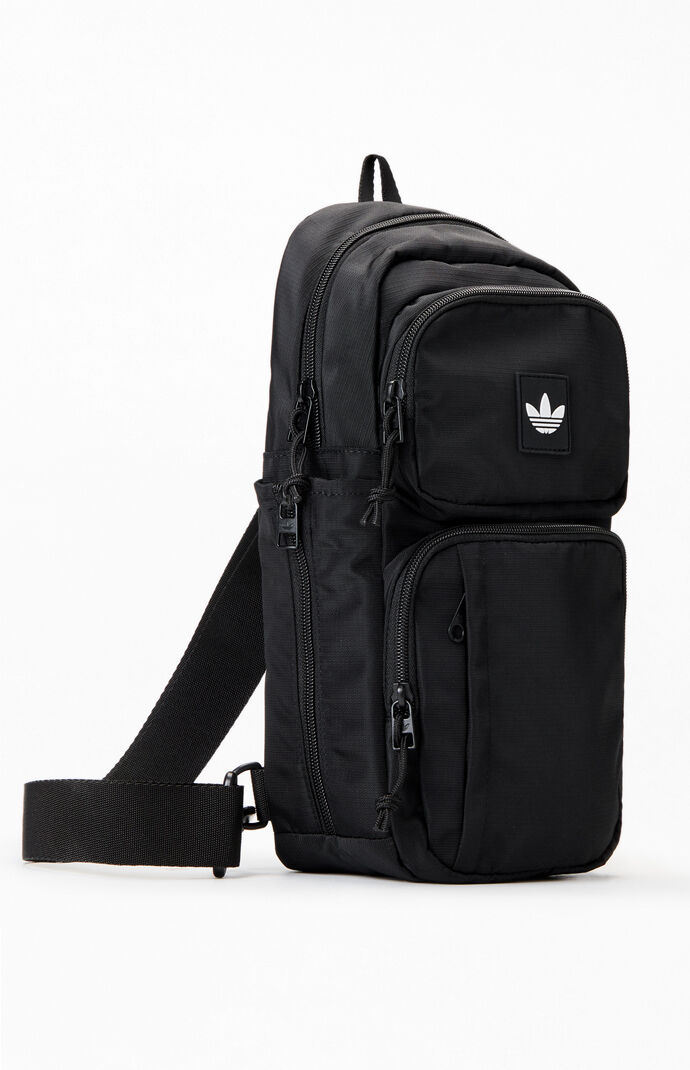 adidas Black Utility 4 Sling Bag | Pacsun