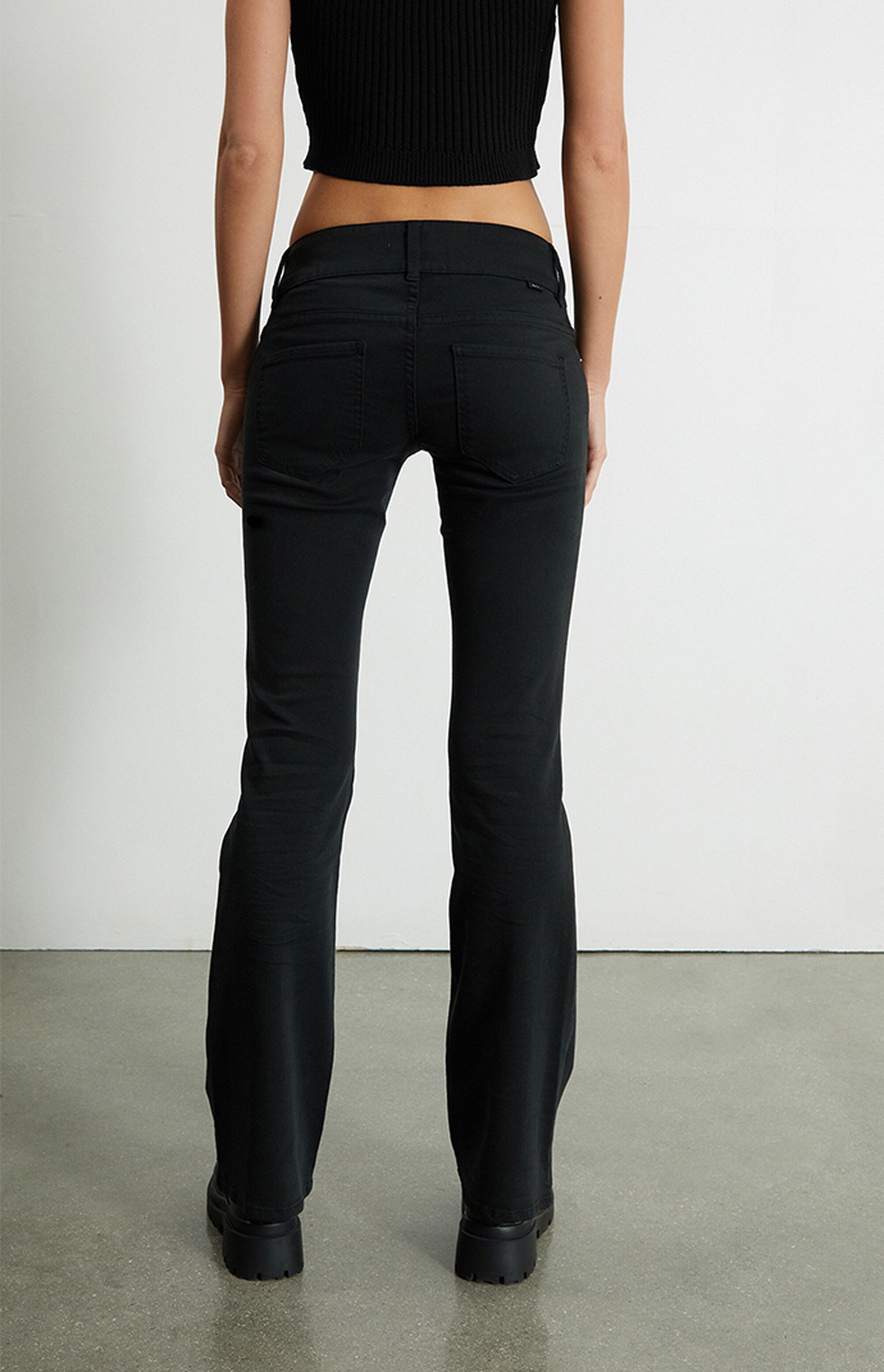PacSun Black Button Tab Low Rise Bootcut Jeans PacSun