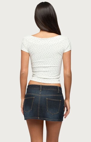 Raglan Boat Neck Floral Top image number 3