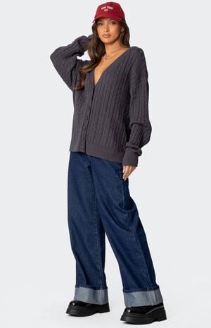 Francine Oversized V Neck Cardigan image number 2