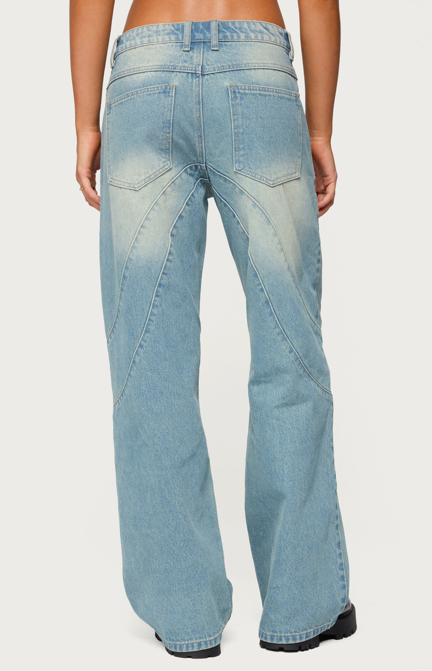Edikted Kiria Stitched Low Rise Jeans