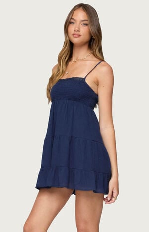 Calley Scrunchy Tiered Mini Dress image number 2