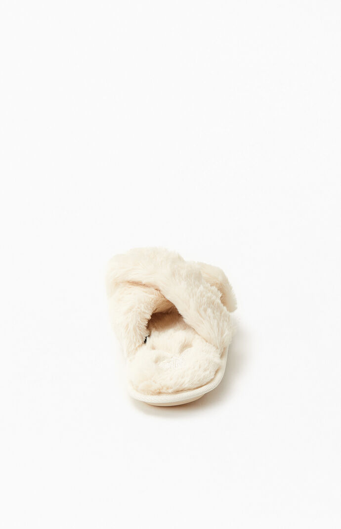 Playboy By PacSun Nude Fuzzy Slippers PacSun