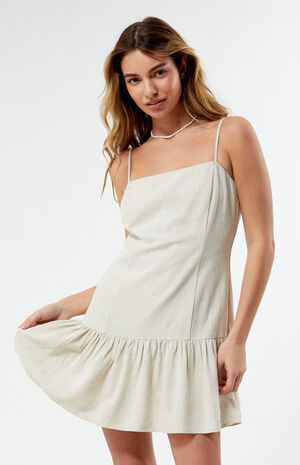 Linen Drop Waist Mini Dress image number 2
