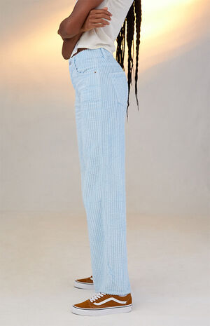 PacSun Light Blue Corduroy High Waisted Baggy Jeans