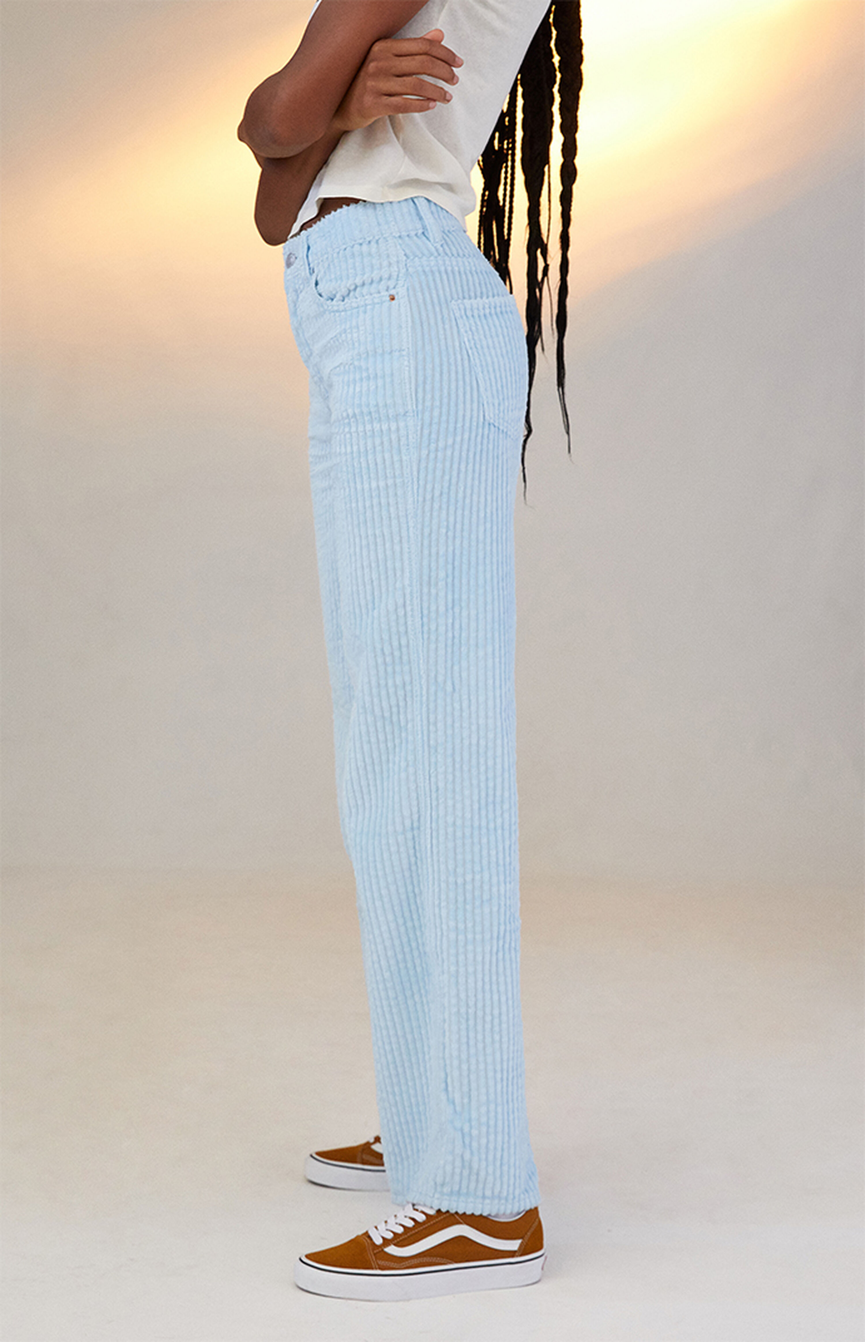 PacSun Light Blue Corduroy High Waisted Baggy Jeans | PacSun