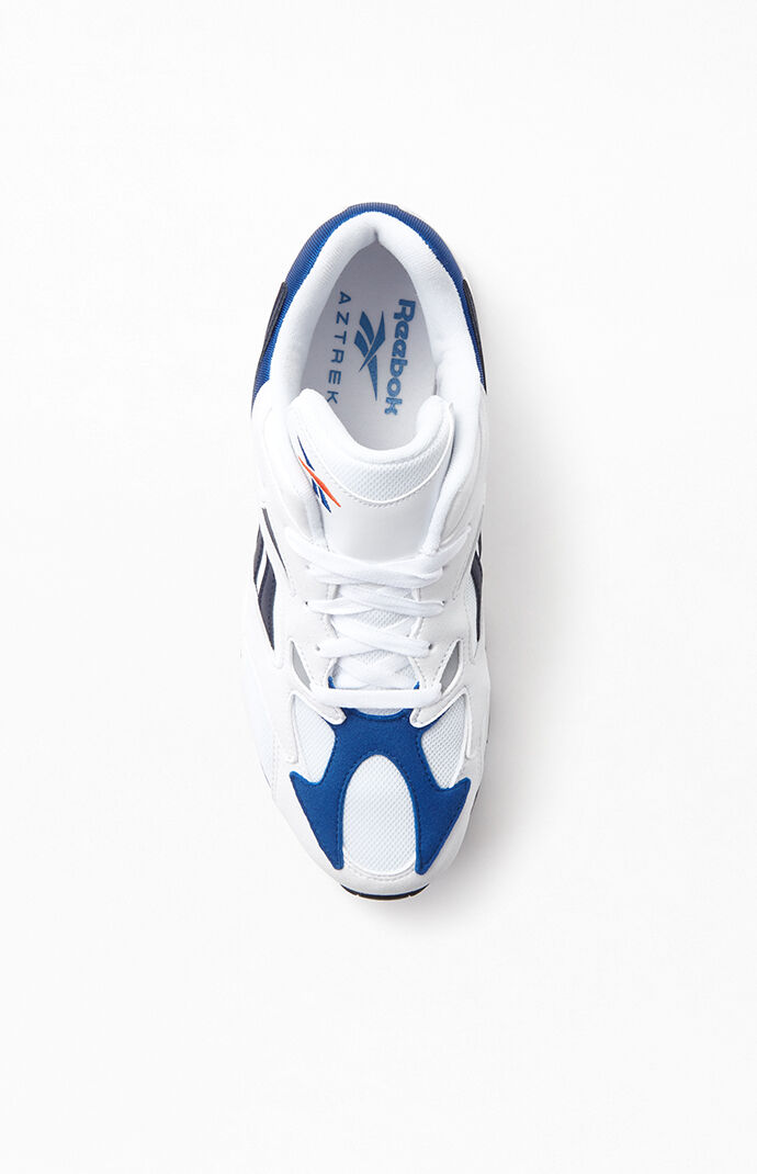 Reebok White Blue Aztrek 96 Shoes Pacsun