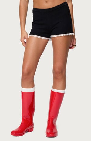 Sansa Lacey Knit Micro Shorts image number 1