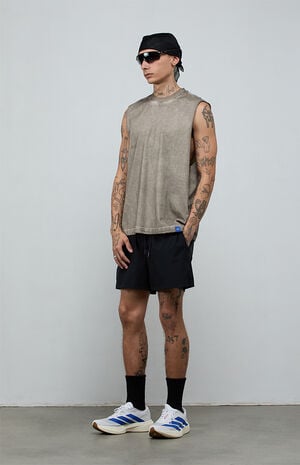 Khaki&nbsp;Vintage Wash Comfort Cut Off Muscle T-Shirt image number 6