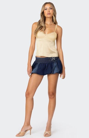 Blanca Satin Lace Trim Tank Top image number 4