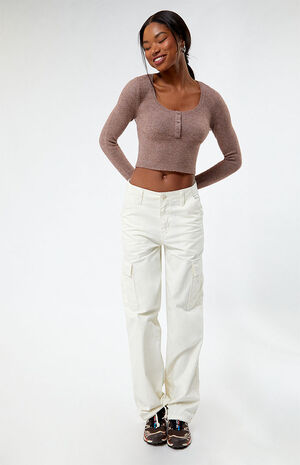 Aria Long Sleeve Henley Sweater image number 1