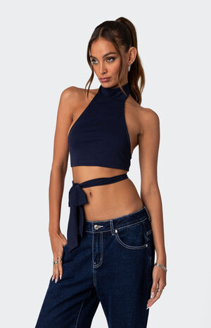 Hamlin Wrap Tie Crop Top image number 4