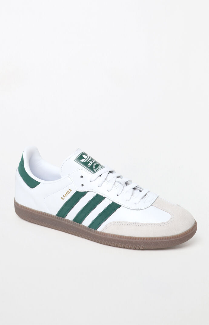 adidas samba white green stripes