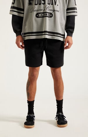 Fleece Black Sweat Shorts image number 3