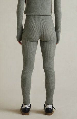 Women's Concrete Heather Waffle Knit Leggings image number 6