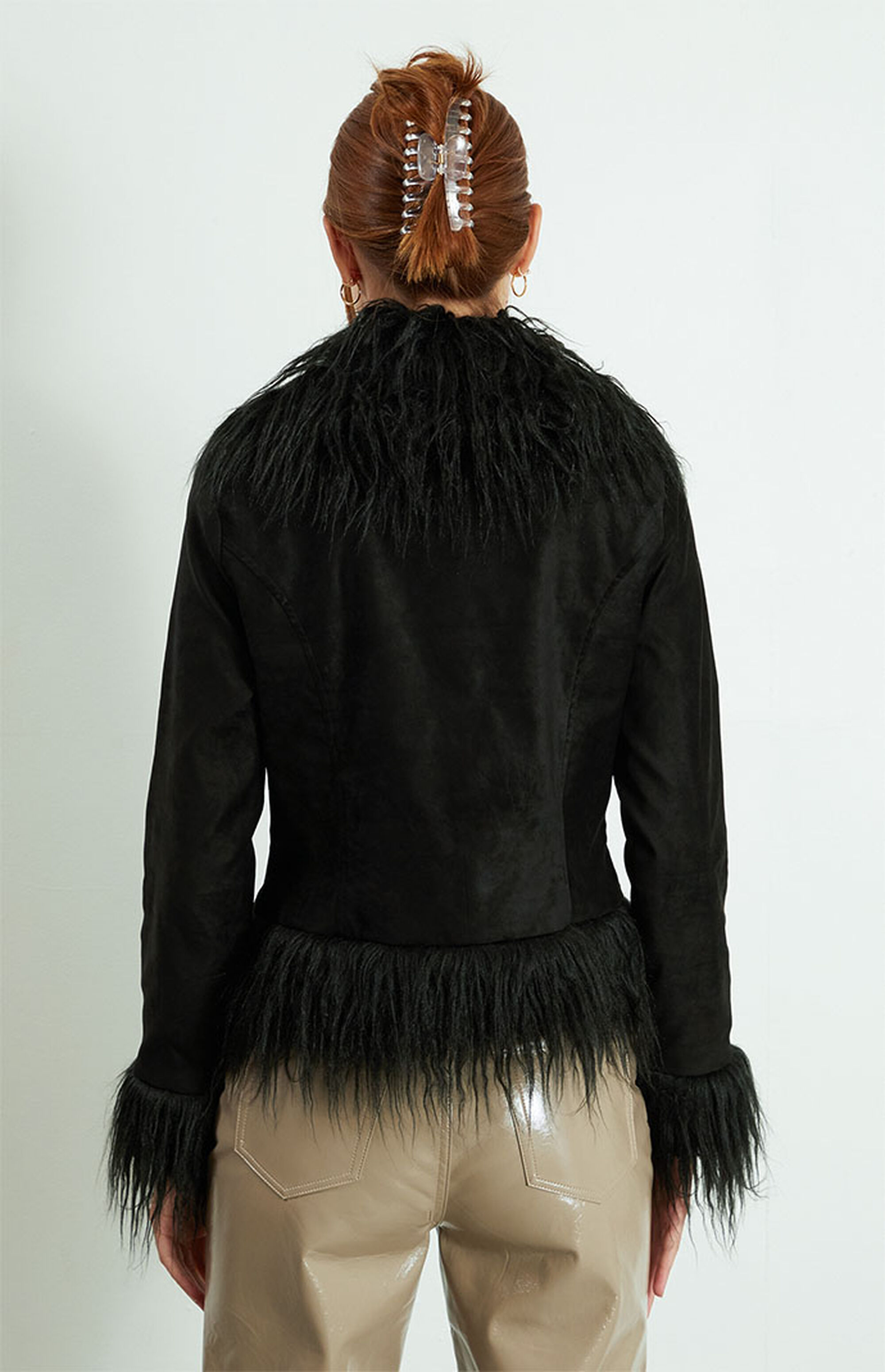 PacSun Black Fur Lined Jacket PacSun