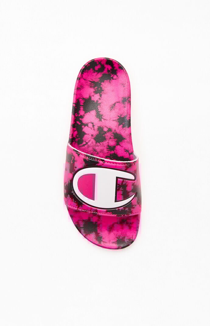 Champion ipo black & new arrivals neon pink slide sandals