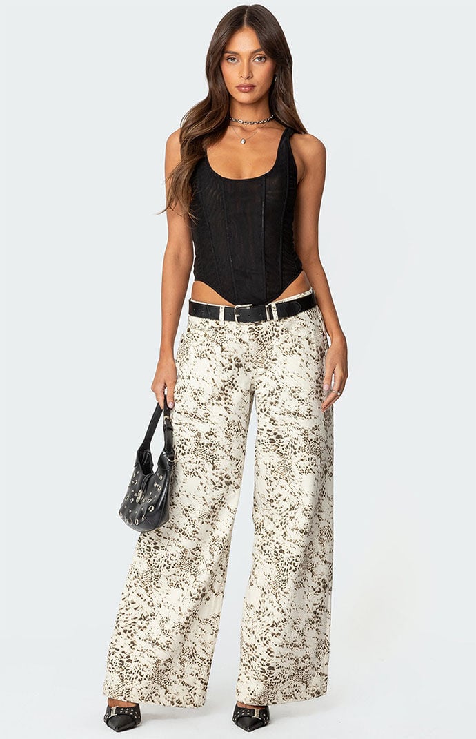 パンツ Leopard Bootcut Pants (KHAKI GRAY) Leopard Leopard Izey Jeans | GANNI US