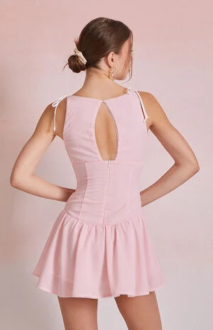 Emery Striped Tie Front Mini Dress image number 4