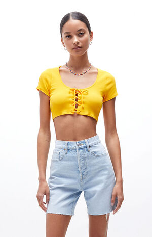 Eco Light Blue Denim Dad Shorts image number 5