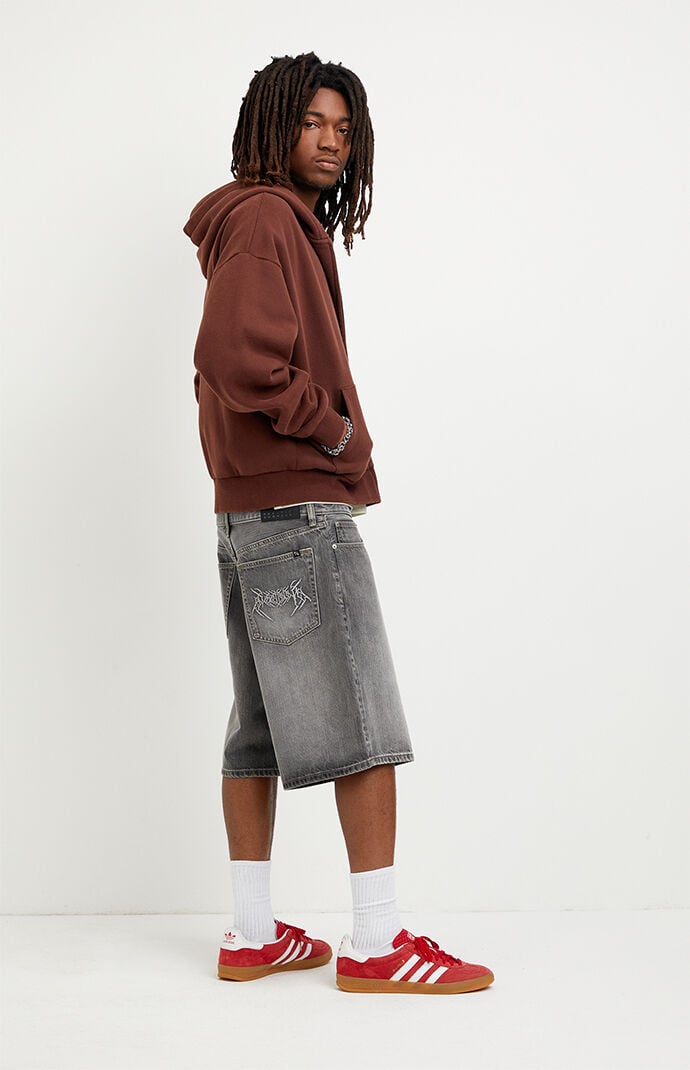 Pacsun Parker Baggy Jean Shorts Black Wash