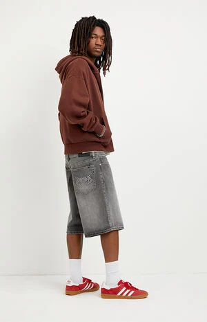 Parker Baggy Jean Shorts Black Wash image number 1