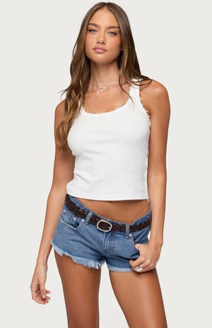 Gemstone & Beaded Ribbed Tank Top image number 1