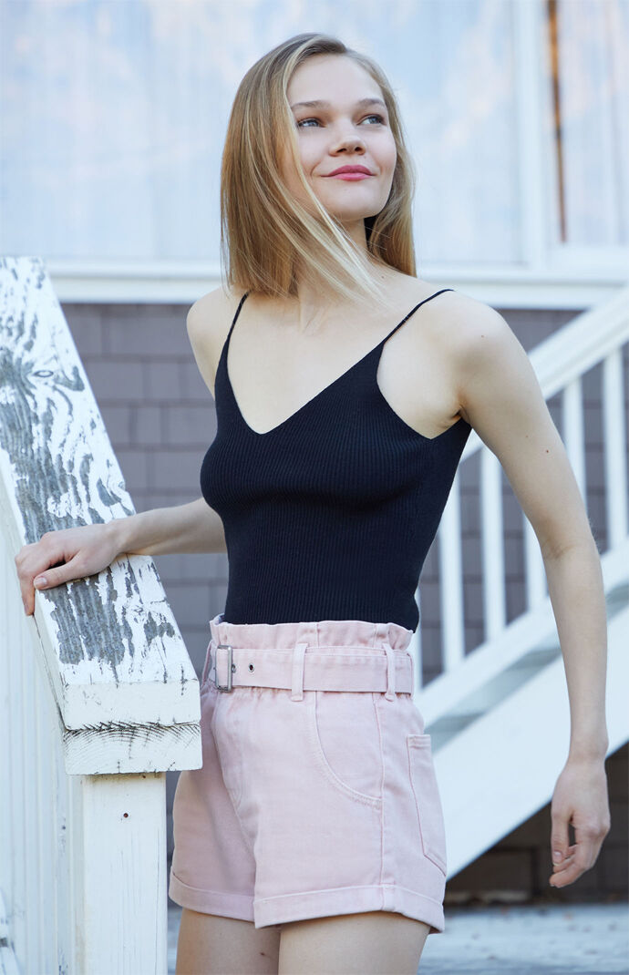 Double V Sweater Tank Top