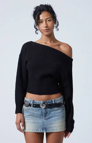 Cosette Ribbed Off-The-Shoulder Sweater image number 2