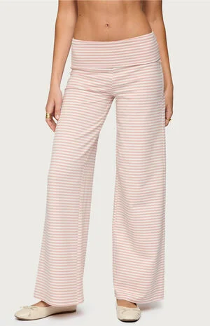 Lilah Striped Fold Over Pants image number 1
