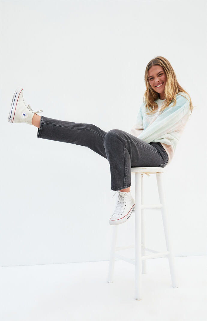 black low rise pants