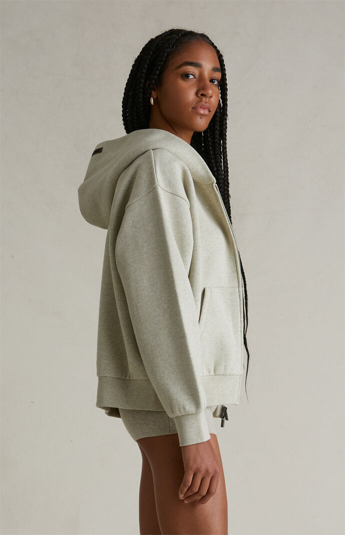 Fear of God ESSENTIALS Women's Heather Stone Classic Zip Up
